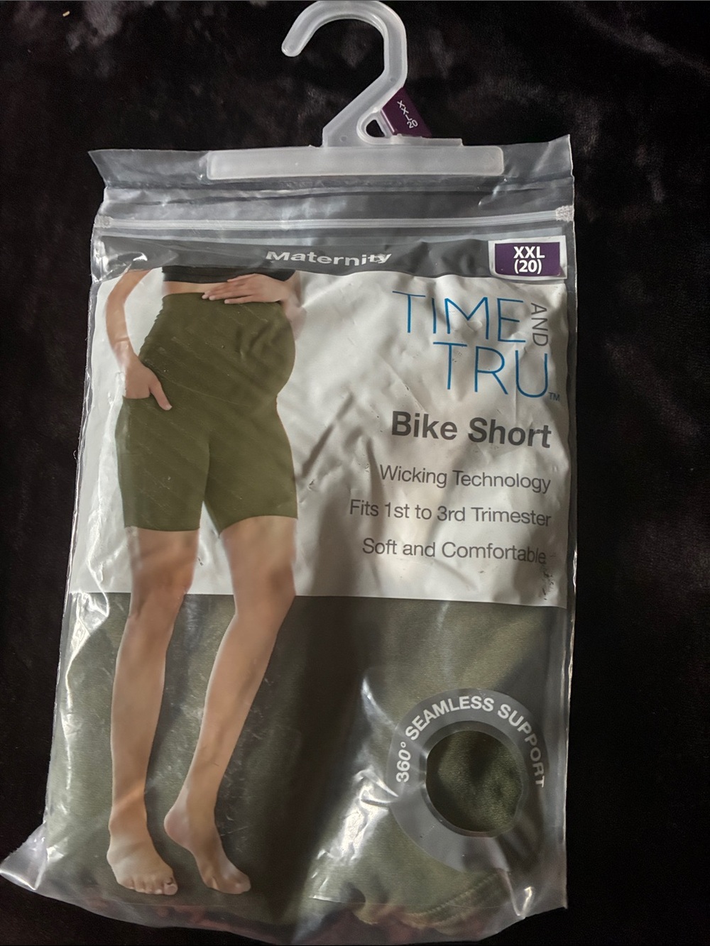 Time and Tru Olive Maternity Bike Shorts